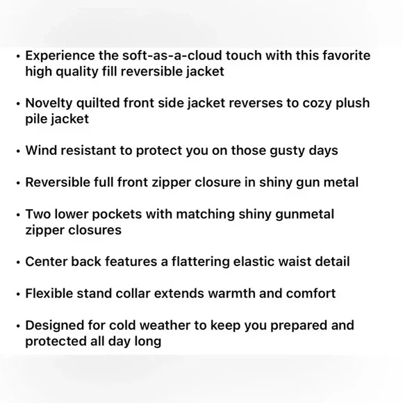 Free Country Cloud Lite Reversible wind resist quilted plush lined jacket/coat - Picture 14 of 14